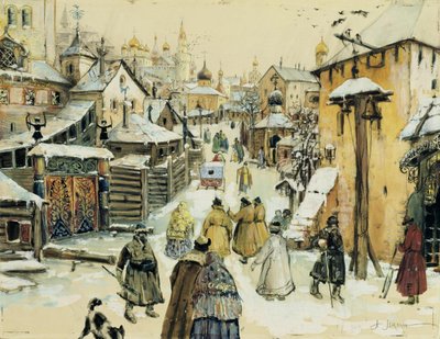 Eine Moskauer Straße des 17. Jahrhunderts nahe dem Kreml von Aleksandr Lozhkin